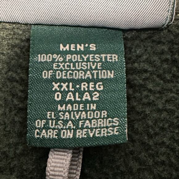 L.L. Bean Men 2XL Fleece Jacket Full-Zip Pockets Green Polartec Vintage - Picture 6 of 10